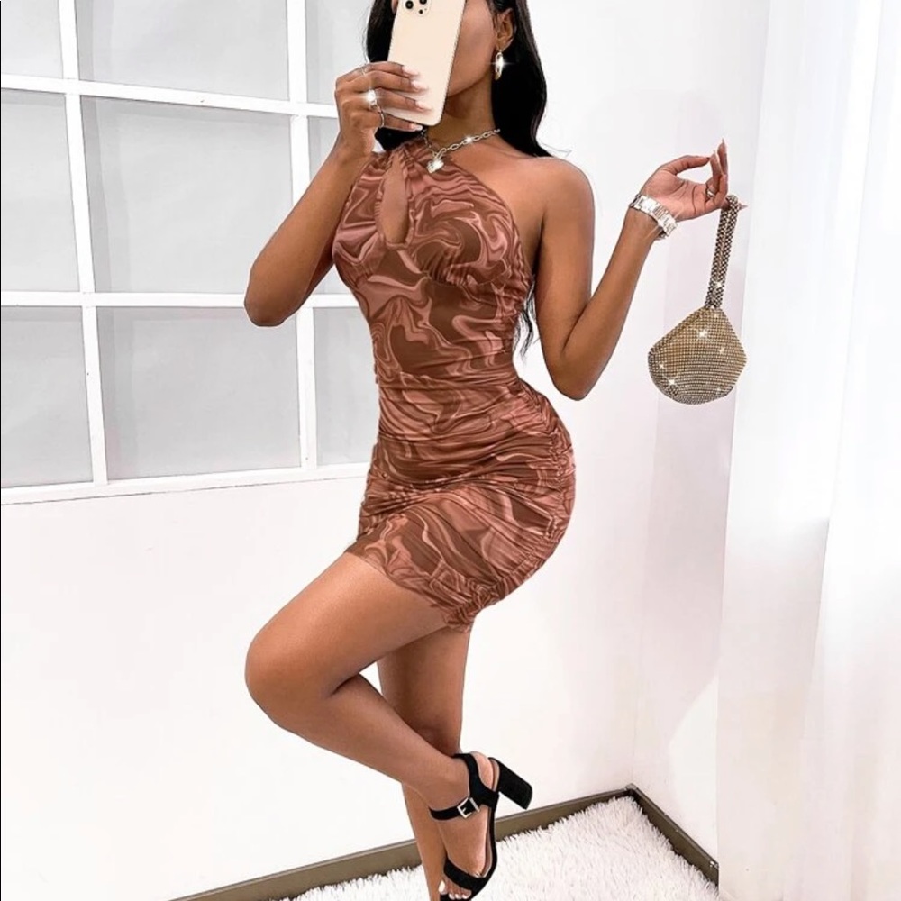 Tie Dye Cut Out Bodycon Dress